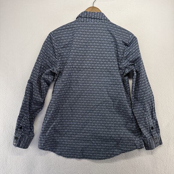 Diane Gilman Women's Medium Blue Floral Embroidered Stitched Geometric Vintage - Picture 8 of 11